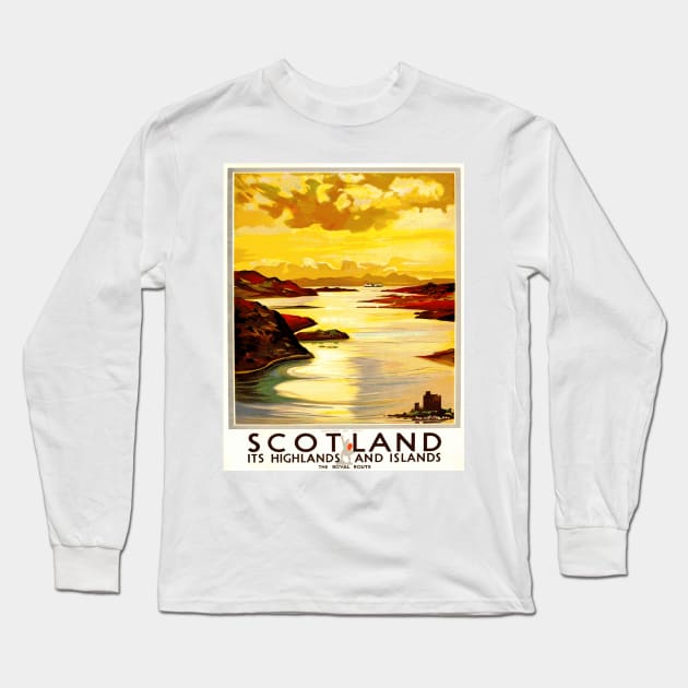 Scotland Highlands and Islands - Vintage Travel Poster Design Long Sleeve T-Shirt by Naves